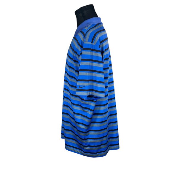 Nike Golf Men's Tour Performance Dri-Fit Blue Striped Short Sleeve Polo Shirt XL - Picture 6 of 7